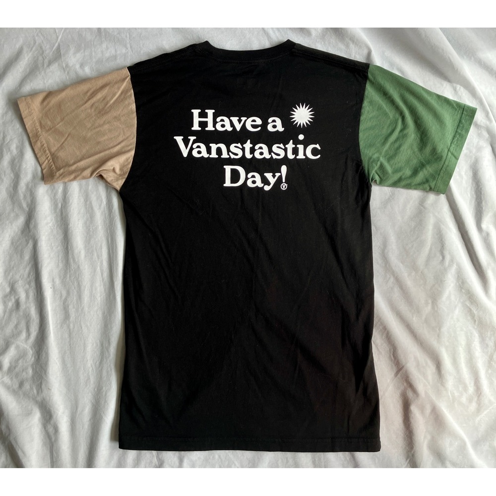 Vans Color Block T-Shirt Have a Vanstastic Day! Graphic Tee Womens Small